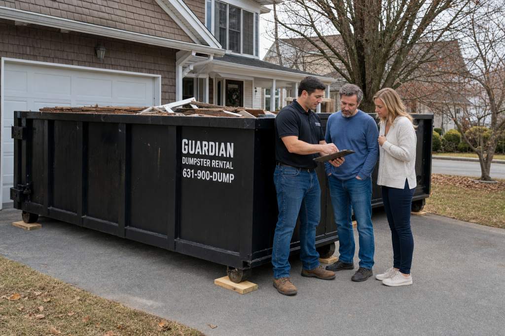 20 Yard Dumpster Rental Babylon, NY — How much should a 20 yard dumpster rental Babylon NY project actually cost?. In Suffolk County, expect a flat rate that bundles delivery, pickup, a set rental p.