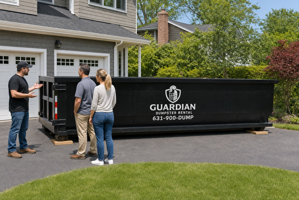 20 Yard Dumpster Rental Babylon, NY — Will a 20 yard container fit in a typical Babylon driveway?.