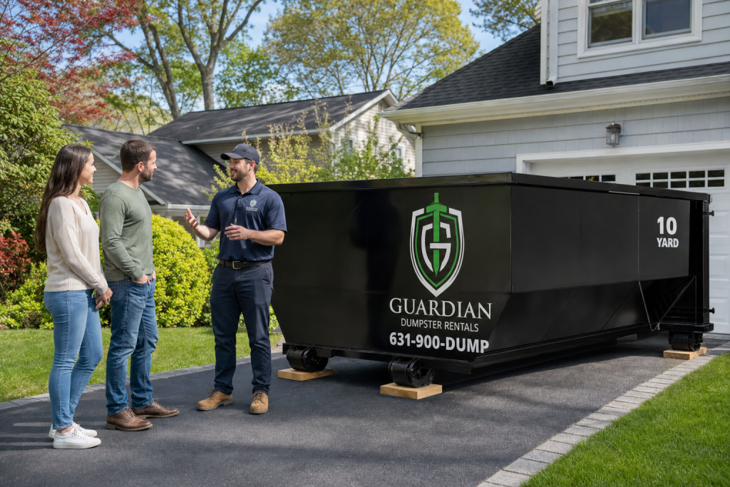 10 Yard Dumpster Rental Islip — What does a 10 yard dumpster rental Islip project actually cost — and what's included?. The quote you get from Guardian covers delivery, pickup, disposal up to.