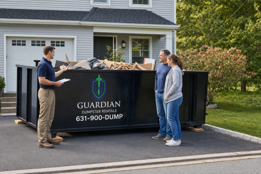 10 Yard Dumpster Rental Islip — What fits in a 10 yard container, and is it big enough for my Islip project?.