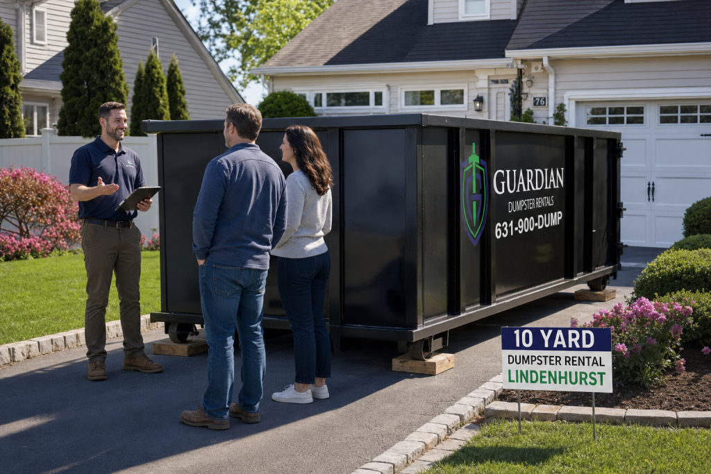 10 Yard Dumpster Rental Lindenhurst — How Much Does 10 Yard Dumpster Rental Lindenhurst Cost — and What's Actually Included?. You should get one flat number that covers delivery, pickup, the rental.