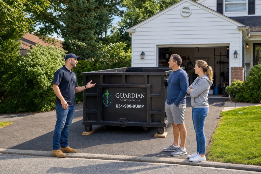 20 Yard Dumpster Rental Commack — What size projects is a 20 yard container right for, and when should I go bigger or smaller?.