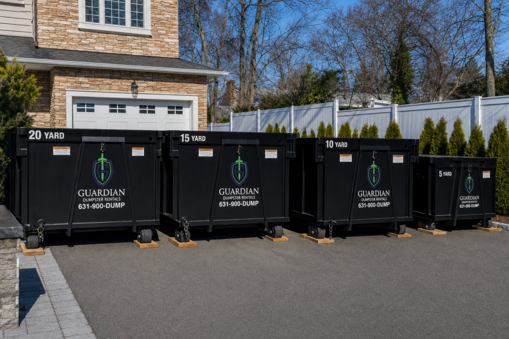 Rolloff Dumpsters For Rent Amityville — What data-defer-sizes of rolloff dumpsters for rent Amityville does Guardian Dumpster Rental offer?.