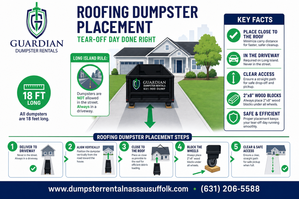 Roofing Dumpster Placement Infographic