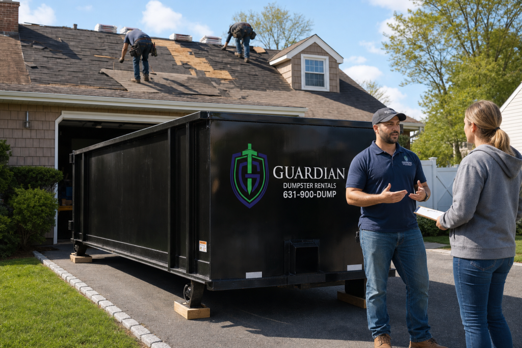 Roofing Dumpster Rental Amityville, NEW YORK — What Does a Roofing Dumpster Actually Cost, and Am I Paying for Weight I Don't Have?. Roofing dumpster pricing is driven by container size, rental length, and i.