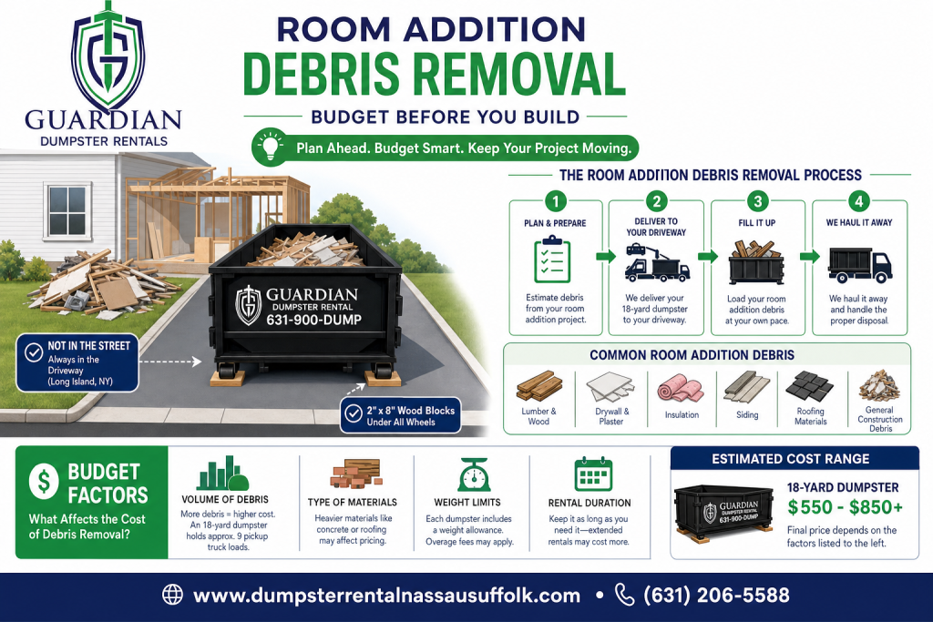 Room Addition Debris Removal Infographic